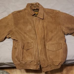 Heavy mens leather/suede winter coat